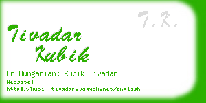 tivadar kubik business card